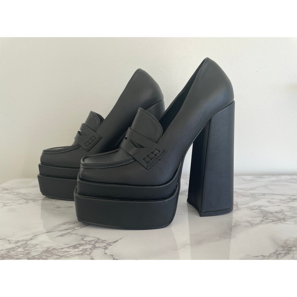 Daisy Street Double Platform Oxford Heels - Black UK 3 / US 6